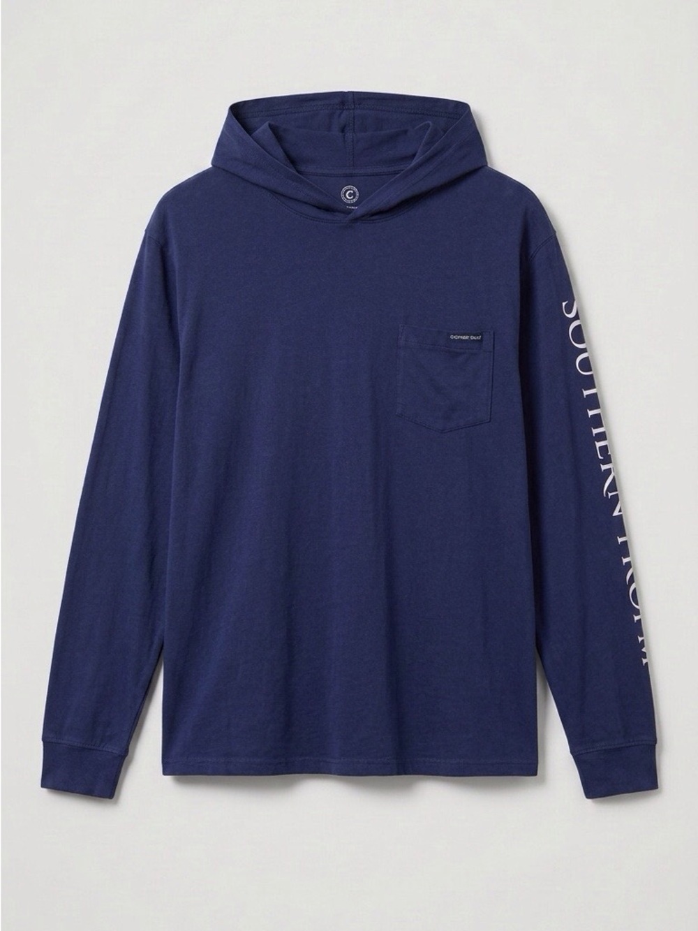 Southern Proper Men’s Large Navy Hooded Pocket Tee Preppy